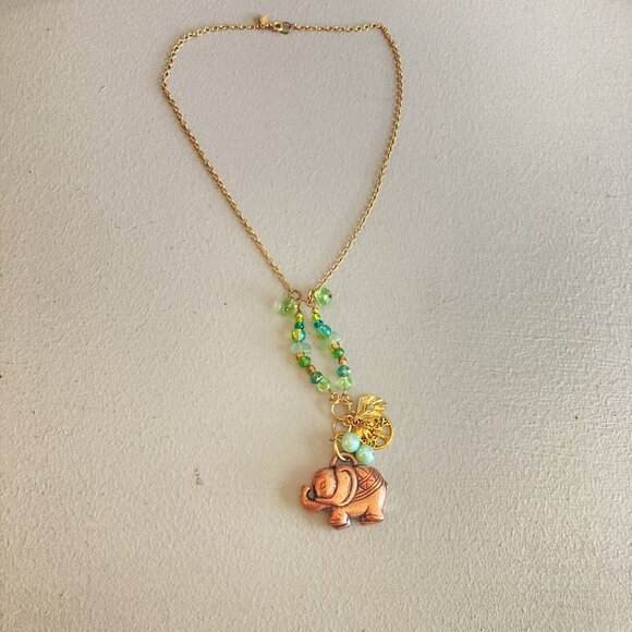 Elephant Necklace Avon Drop Tree Of Life Miscellaneous Charms Goldtone Chain - Picture 6 of 9